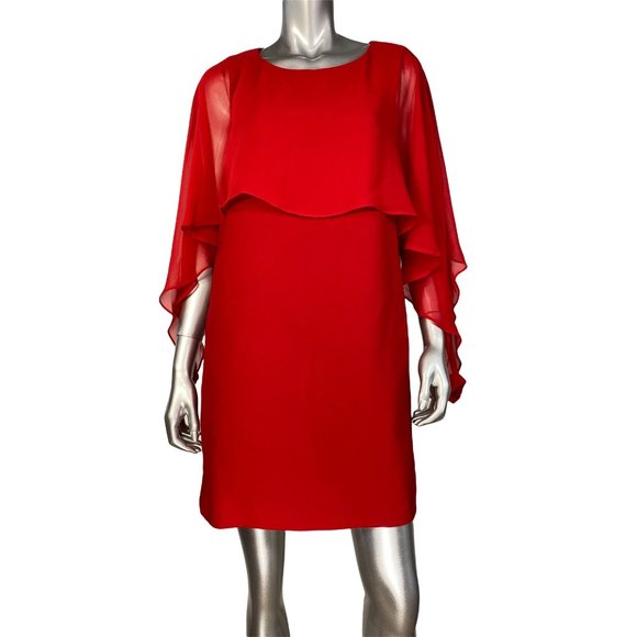 Nanette Lepore Red Riding Hood Chiffon Dress with Pockets 4 - Picture 2 of 9